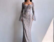 Мереживна сукня максі з чашечками    | PUSHKA SHOP