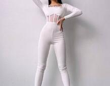 Облягаючий трикотажний комбінезон з елементами корсету  | PUSHKA SHOP