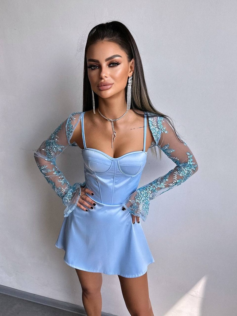 Атласна корсетна сукня-бюстьє + мереживне болеро | PUSHKA SHOP