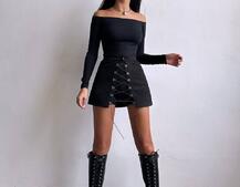 Комплект: топ + спідниця-шорти з гачками  | PUSHKA SHOP