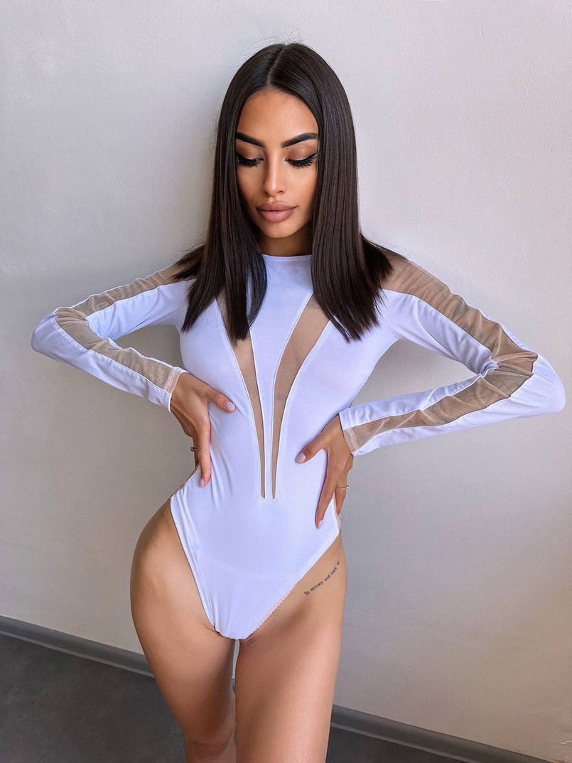 Боді із вставками сітки | PUSHKA SHOP