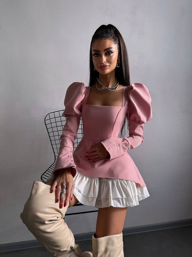 Сукня з об'ємними рукавами + спідниця з воланами | PUSHKA SHOP