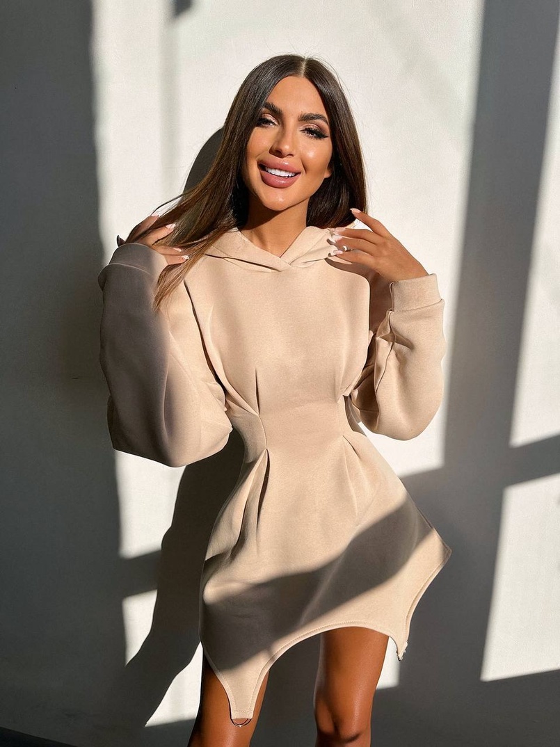 Тепле приталене худі з капюшоном на флісі + корсет на шнурівці Можна носити з корсетом та без | PUSHKA SHOP