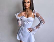 Атласна корсетна сукня-бюстьє + мереживне болеро | PUSHKA SHOP