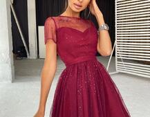 Платье-мини с голографическими блестками Платье-мини с голографическими блестками | PUSHKA SHOP