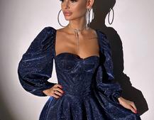 Сяюча корсетна сукня бюстьє з подвійною спідницею  | PUSHKA SHOP