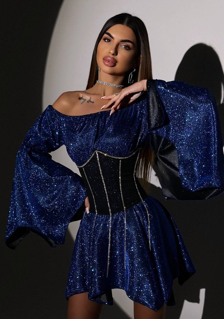 Сяючий комплект: сукня + корсет   | PUSHKA SHOP