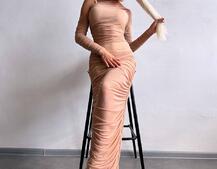 Сукня міді з драпіруванням   | PUSHKA SHOP