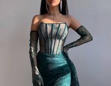 Мереживна сукня максі з рукавичками  | PUSHKA SHOP