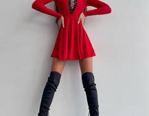 Сукня міні зі шнурівкою  | PUSHKA SHOP