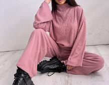 Повсякденний костюм із теплого трикотажу-рубчика Повсякденний костюм із теплого трикотажу-рубчика | PUSHKA SHOP