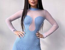 Трикотажна сукня з вставками сітки | PUSHKA SHOP