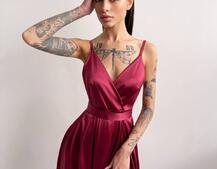 Платье макси с разрезом на юбке и запахом на груди   Платье макси с разрезом на юбке и запахом на груди   | PUSHKA SHOP