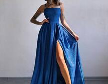 Сяюча сукня максі зі шнурівкою на спинці Сяюча сукня максі зі шнурівкою на спинці | PUSHKA SHOP