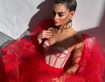 Комплект: корсет бюстьє декорований стразами + пишна спідниця максі  Ручна робота  | PUSHKA SHOP