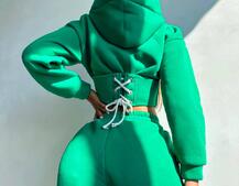 Комплект на флісі : худі з елементами корсету + штани Комплект на флісі : худі з елементами корсету + штани | PUSHKA SHOP