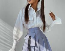 Комплект: рубашка + юбка в складку Комплект: рубашка + юбка в складку | PUSHKA SHOP