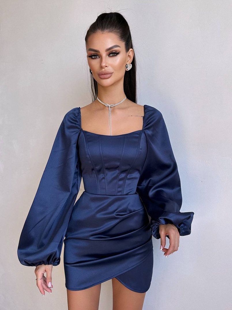 Атласний комплект: корсет + спідниця з драпіруванням Атласний комплект: корсет + спідниця з драпіруванням | PUSHKA SHOP