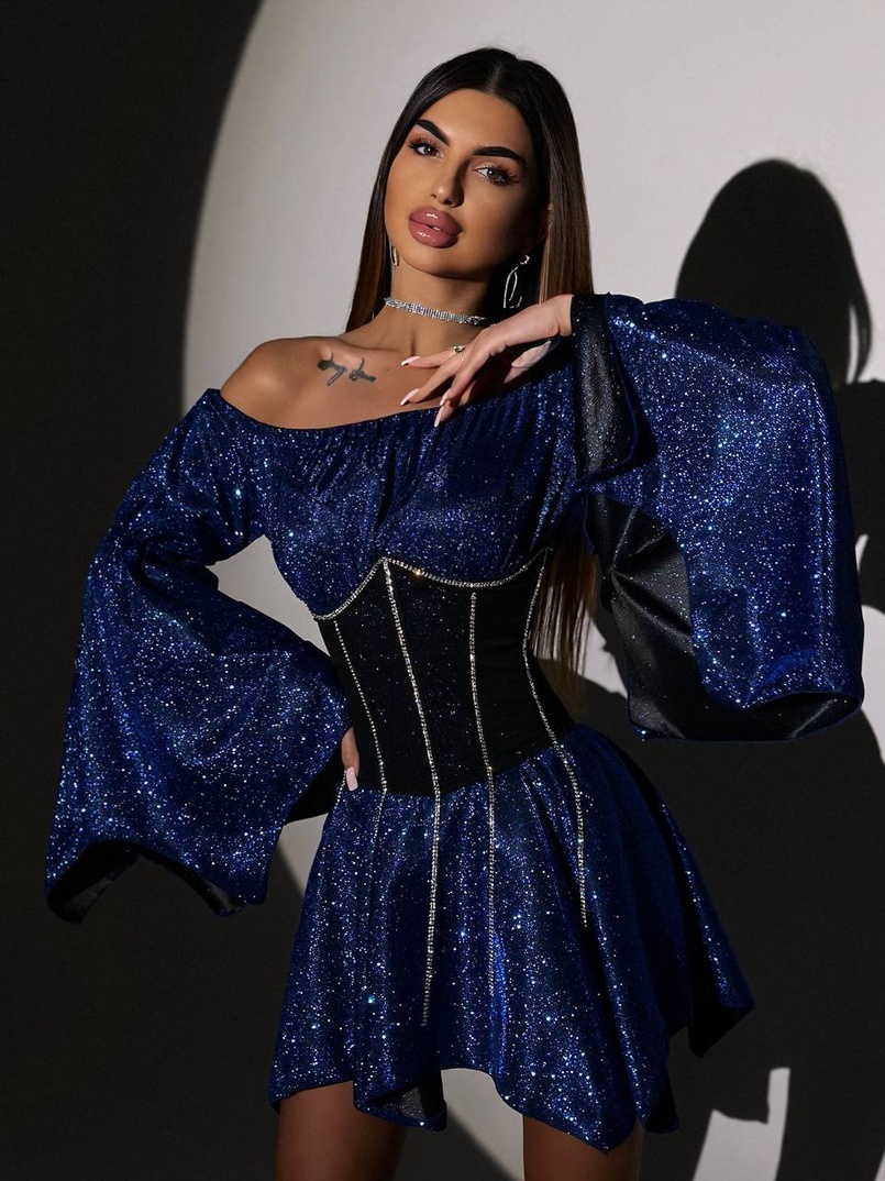 Сяючий комплект: сукня + корсет   | PUSHKA SHOP