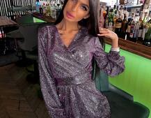 Платье-футляр из голографического трикотажа с люрексом  Платье-футляр из голографического трикотажа с люрексом  | PUSHKA SHOP