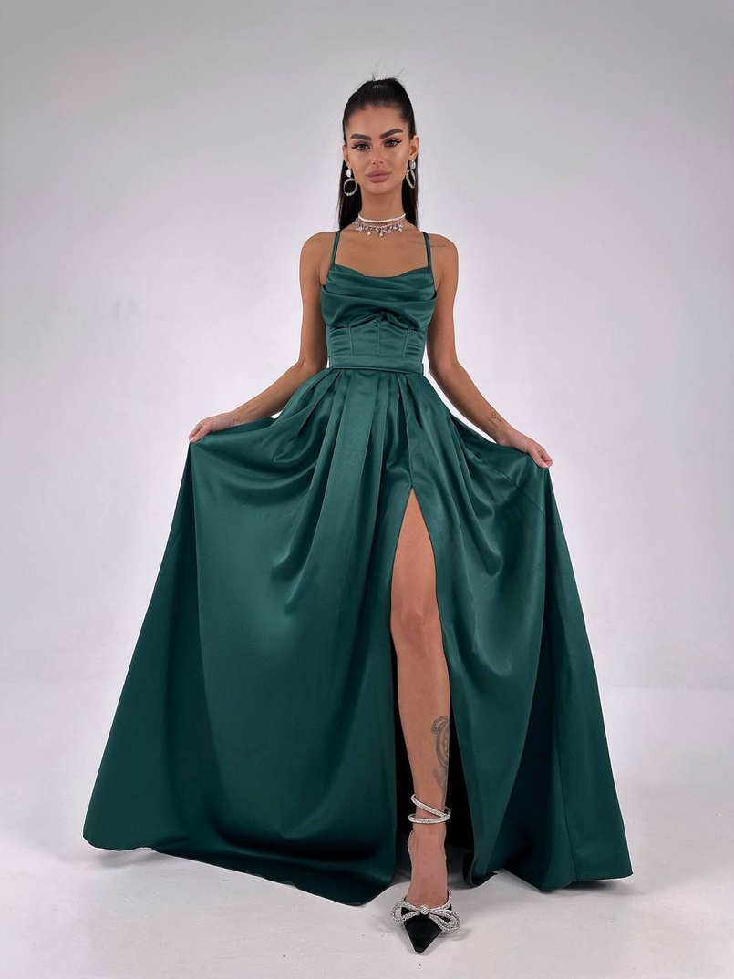 Атласний комплект: корсет + спідниця максі  | PUSHKA SHOP