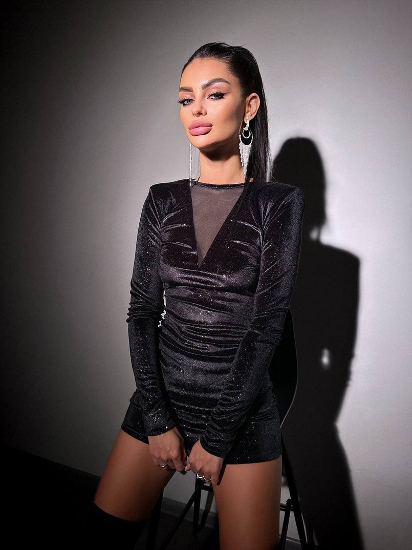 Сяюча оксамитова сукня   | PUSHKA SHOP