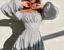 Блискуча сукня з воланами та шнурівкою на спинці | PUSHKA SHOP