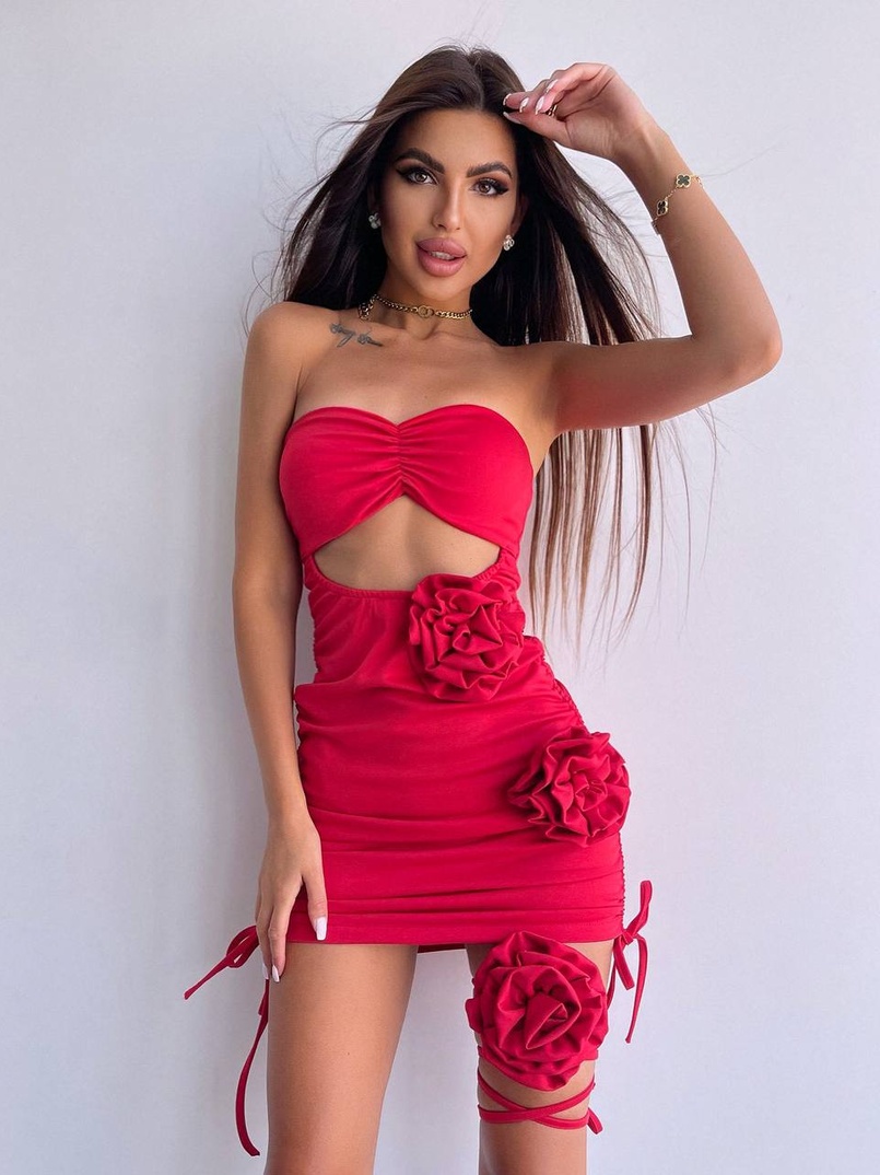 Сукня міні з трояндами    Ручна робота.  | PUSHKA SHOP