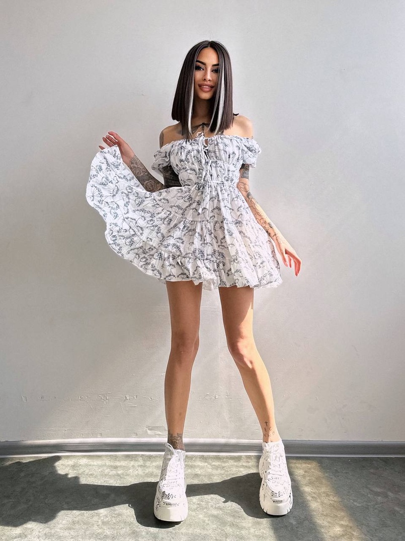 Муслинова сукня з принтом  | PUSHKA SHOP