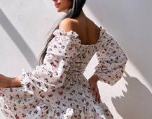 Сукня з квітковим принтом з воланами на ґудзиках Сукня з квітковим принтом з воланами на ґудзиках | PUSHKA SHOP