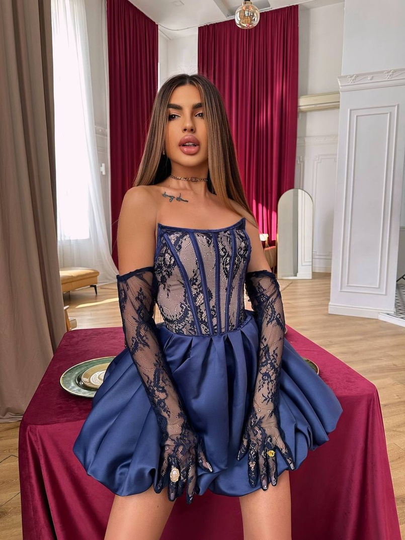 Комплект : мереживний корсет  з рукавичками + спідниця балон  | PUSHKA SHOP