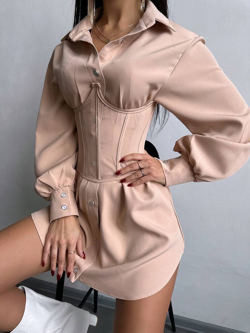 Приталена сорочка + корсет Приталена сорочка + корсет | PUSHKA SHOP