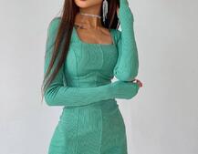 Платье-мини с квадратным вырезом Платье-мини с квадратным вырезом | PUSHKA SHOP