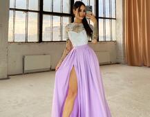 Платье-макси с кружевным верхом Платье-макси с кружевным верхом | PUSHKA SHOP