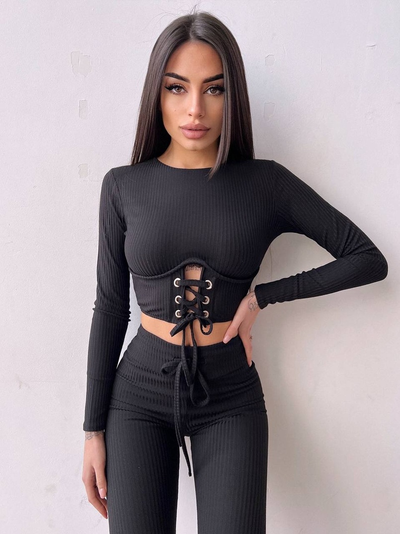 Трикотажний комплект: корсетний топ + легінси | PUSHKA SHOP