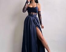 Атласний комплект: корсет + спідниця максі  | PUSHKA SHOP