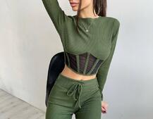 Трикотажний комплект: корсетний топ + легінси | PUSHKA SHOP