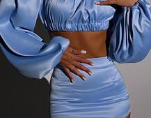 Атласний комплект, декорований стразами Ручна робота, прикраса пришита Атласний комплект, декорований стразами Ручна робота, прикраса пришита | PUSHKA SHOP