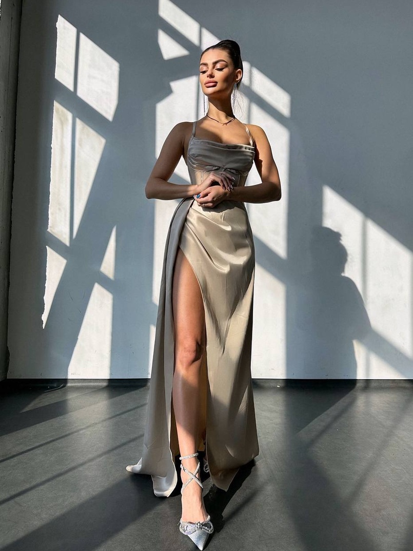 Комплект: корсет, декорований стразами + спідниця максі з драпіруванням  | PUSHKA SHOP