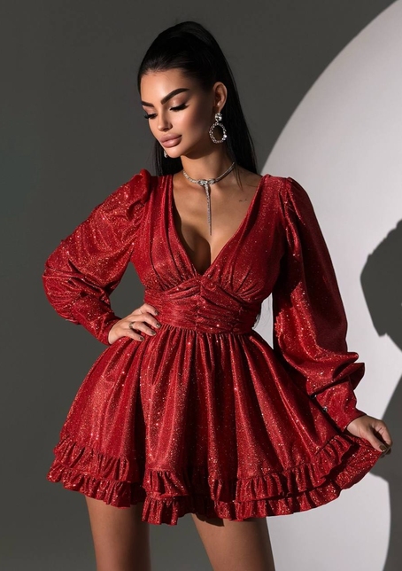 Сукня із пишною подвійною спідницею та драпіруванням  | PUSHKA SHOP