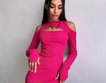 Трикотажна сукня з зав’язкою на ніжку Трикотажна сукня з зав’язкою на ніжку | PUSHKA SHOP