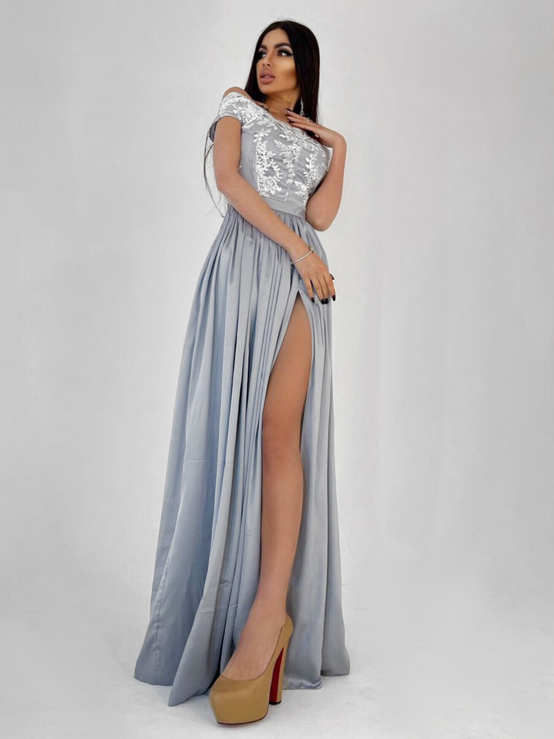 Платье-макси с кружевным верхом | PUSHKA SHOP