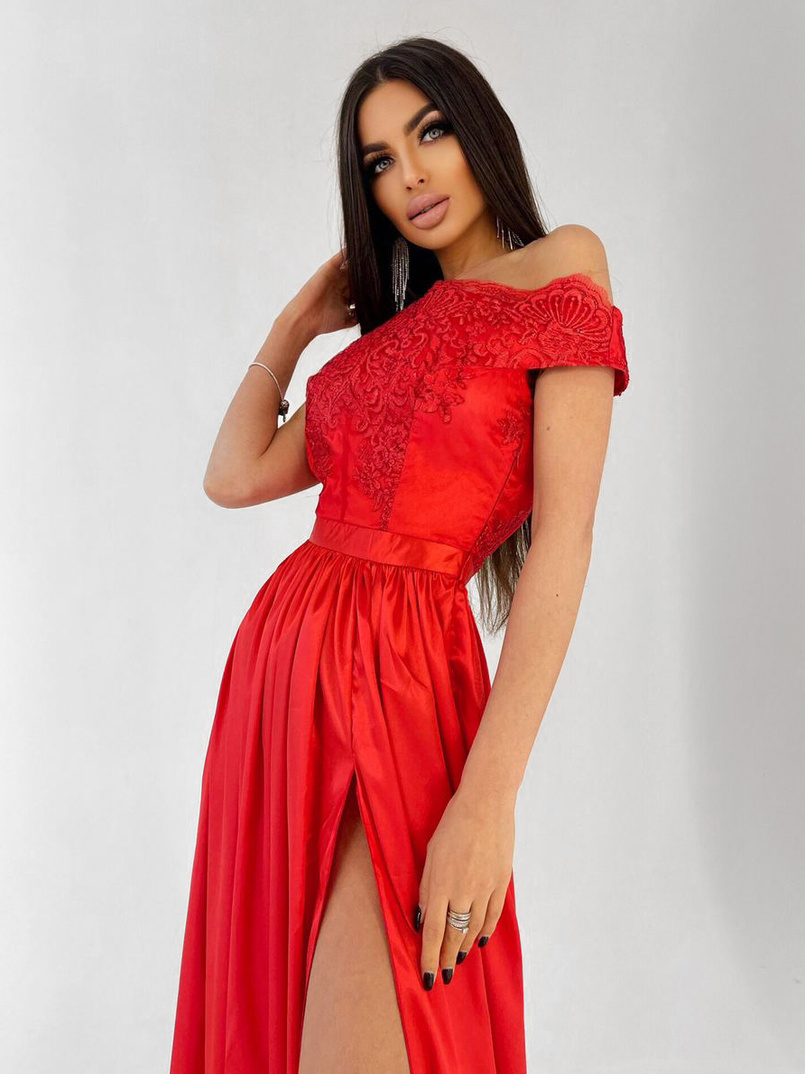Платье-макси с кружевным верхом Платье-макси с кружевным верхом | PUSHKA SHOP
