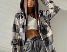 Кашемировая рубашка в клетку с капюшоном  Кашемировая рубашка в клетку с капюшоном  | PUSHKA SHOP