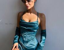 Комплект: корсет з рукавичками + спідниця максі з драпіруванням   | PUSHKA SHOP