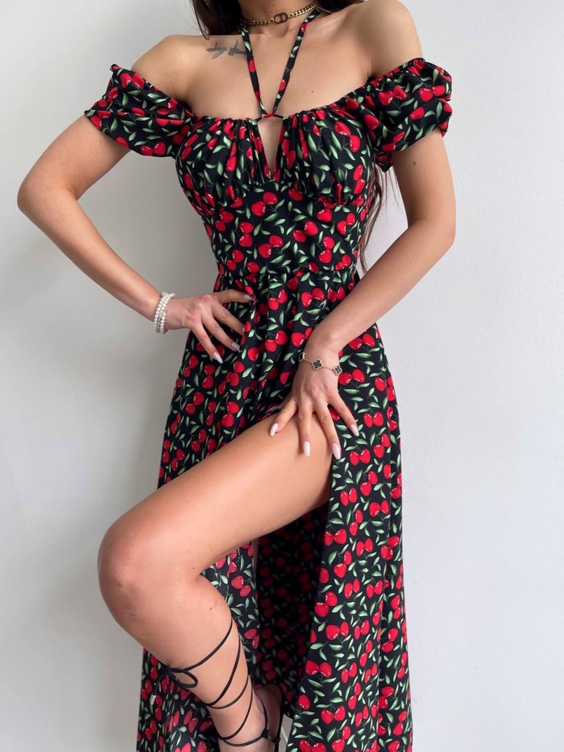 Сукня- міді  з принтом  Сукня- міді  з принтом  | PUSHKA SHOP