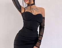 Сукня із зав'язкою на шию та чашечками з ефектом push up | PUSHKA SHOP