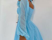 Шифоновое платье с завязками на груди  | PUSHKA SHOP