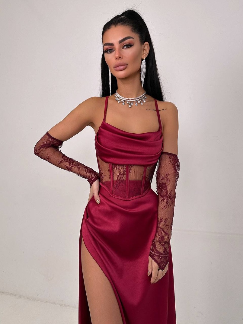 Комплект: корсет+ рукавички + спідниця максі | PUSHKA SHOP