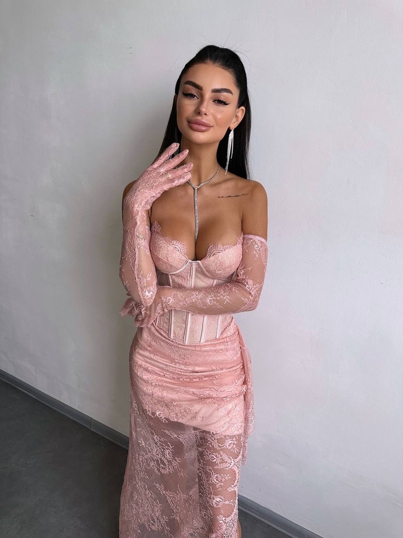 Корсетна сукня максі з рукавичками  | PUSHKA SHOP